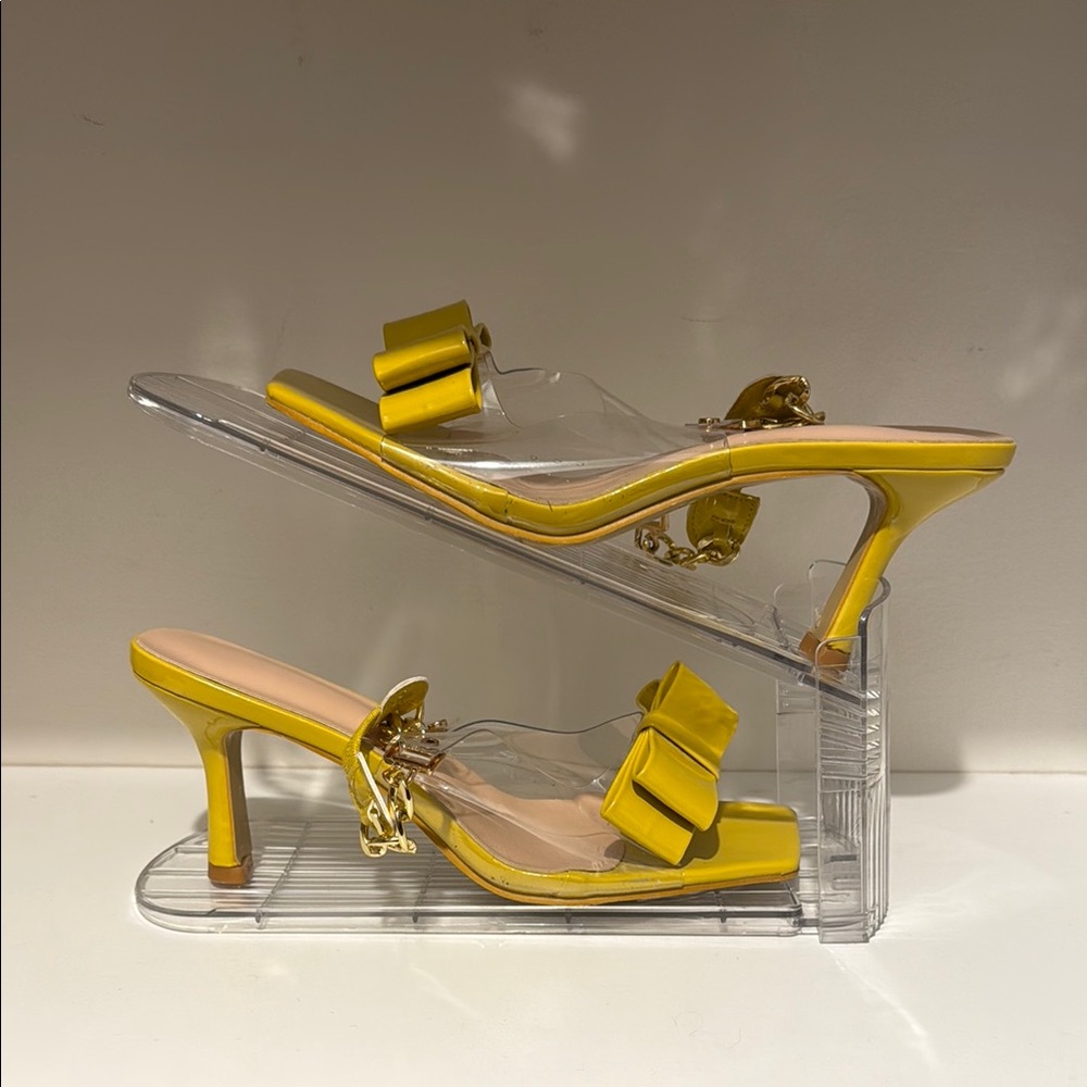 Yellow Women's Heeled Sandals